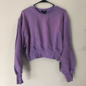 Distressed Cropped Sweatshirt